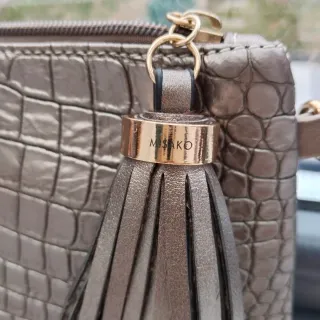 Bolso Clutch Bronce Cocodrilo con Tassel