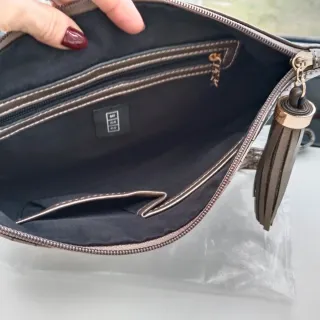 Bolso Clutch Bronce Cocodrilo con Tassel