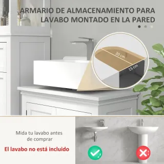 Mueble bajo de baño blanco