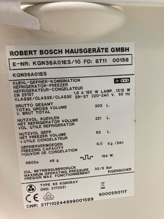 Nevera Bosch No Frost KGN36A