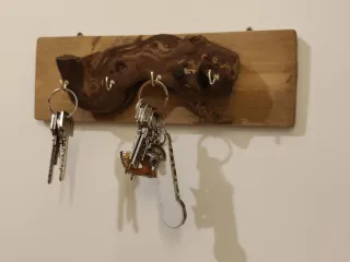 Cuelga llaves madera natural rústico