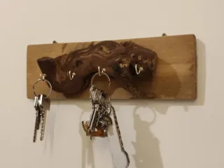 Cuelga llaves madera natural rústico