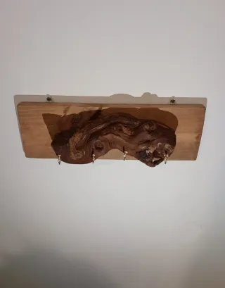 Cuelga llaves madera natural rústico