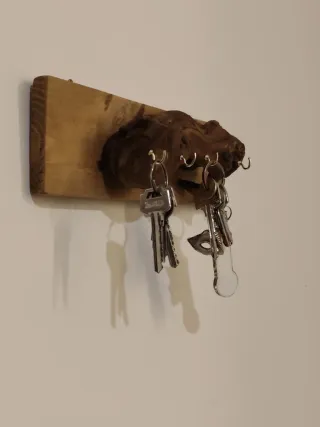 Cuelga llaves madera natural rústico