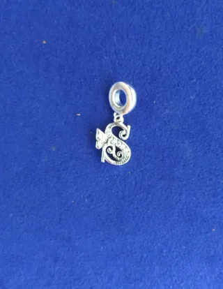 Charm Letra S Mariposa Pulsera Pandora collar Plat