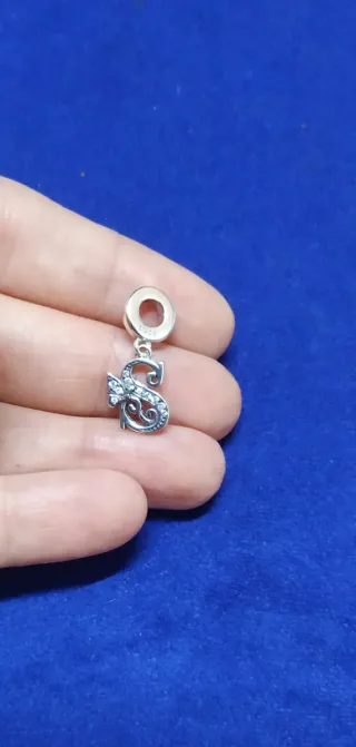 Charm Letra S Mariposa Pulsera Pandora collar Plat