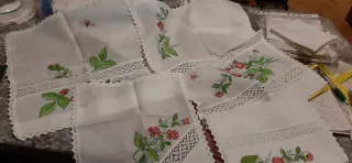 Portaposate + 4 Tovagliette Dipinte a Mano