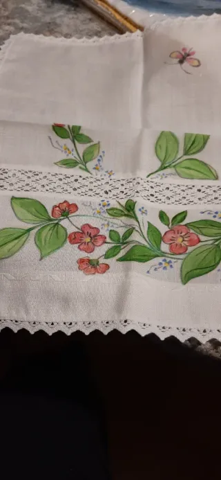 Portaposate + 4 Tovagliette Dipinte a Mano