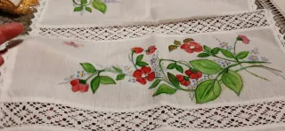 Portaposate + 4 Tovagliette Dipinte a Mano