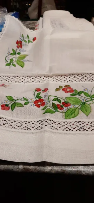 Portaposate + 4 Tovagliette Dipinte a Mano