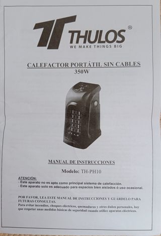 Calefactor Portátil Thulos TH-PH10 350W