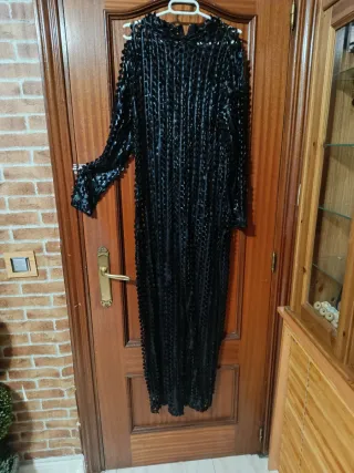 Vestido fiesta calado negro