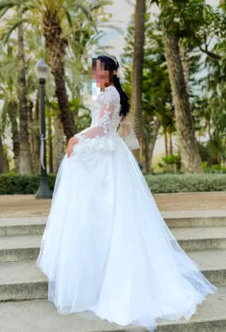Vestido de Novia Blanco con Encaje