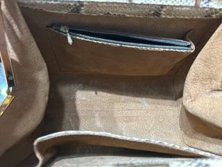 Bolso Vintage Piel Serpiente Marrón y Dorado