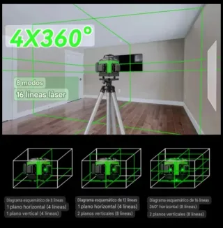 Nivel Láser 4D 16 Líneas Accesorios