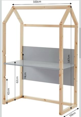 Escritorio infantil casita madera