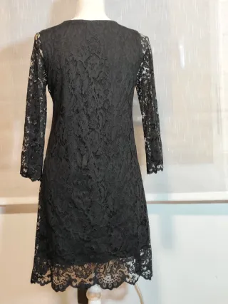 Vestido Zara Negro Encaje Forrado