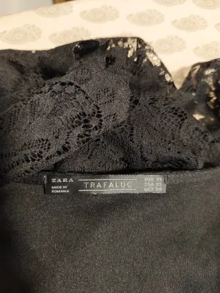 Vestido Zara Negro Encaje Forrado