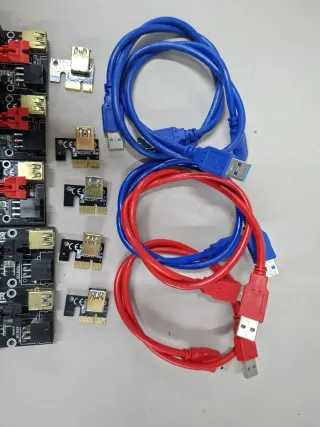 Kti completo Risers PCIe com indicadores led 5 un.