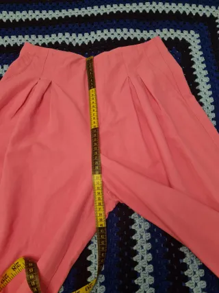 Pantalón Zara Wide Leg Fucsia Tiro Alto