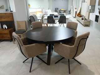 Mesa extensible porcelánico y 4 sillas