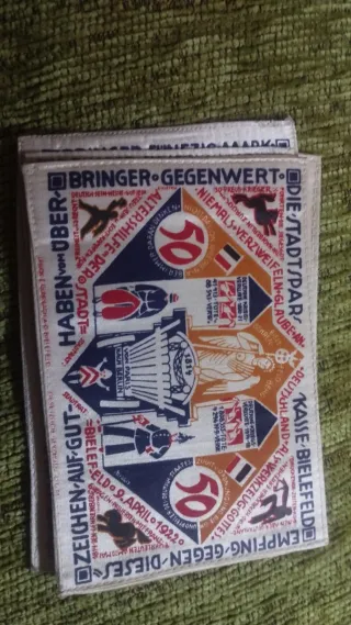 3 Notgeld EBC de seda Bielefeld 1922