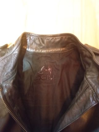 Cazadora mujer cuero negro y algodón Talla M