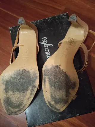 Sandalias Paul Greeneagles Beige con Pedrería. T39