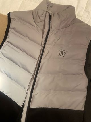 Chaleco acolchado SikSilk gris y negro Talla M