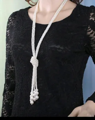 Collar de perlas largo