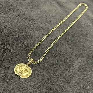 Cadena Cubana y Colgante Medusa Oro Laminado