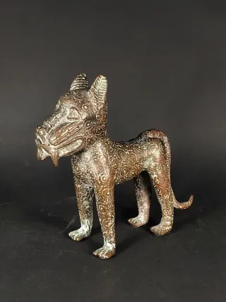 Esculturas Leopardos de Benin Bronce Arte Africano
