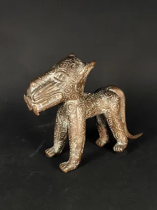 Esculturas Leopardos de Benin Bronce Arte Africano
