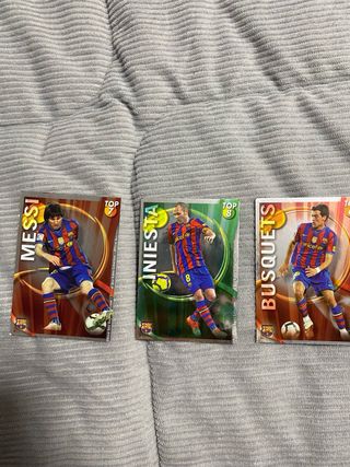 Cromo Messi, Iniesta y Busquets Mundicromo 2011