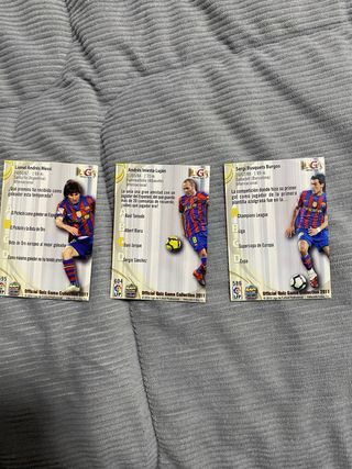 Cromo Messi, Iniesta y Busquets Mundicromo 2011