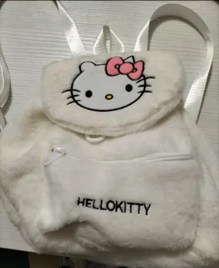 Zainetto Hello Kitty bianco peloso