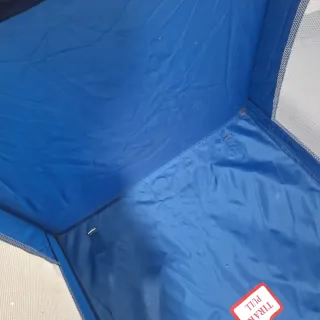 Cuna de viaje azul de la marca asalvo