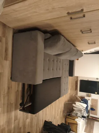 Sofá modular gris tela