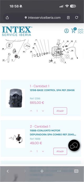 Spa Hinchable Intex Octogona SOLO LA BASE Y PANEL