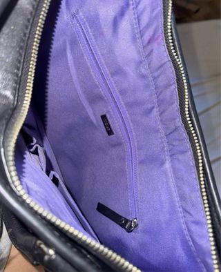 Bolso Tous estampado gris, morado y negro