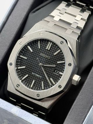 Seiko Mod Royal Oak Negro