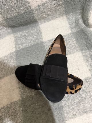 Zapatos planos mujer leopardo y negro