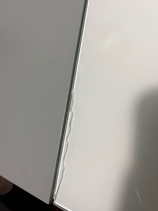 Mesa extensible cristal blanca y gris