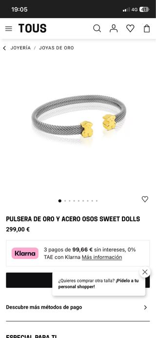 Pulsera Tous Oro y Acero Osos Sweet Dolls