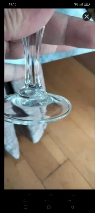 Lote 9 copas de cava de cristal.