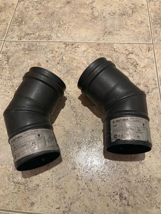 2 Codos 45º Tubo Estufa Pellets DINAK