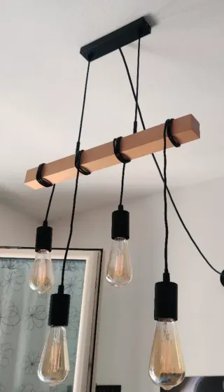 Lampadario legno 4 luci