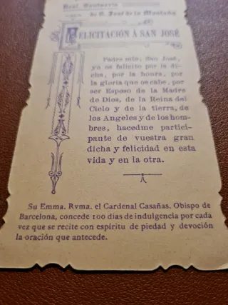 Estampa San José de la Montaña-Barcelona