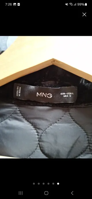 Chaqueta terciopelo Mango negra mujer