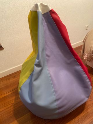 Puff multicolor cuero sintético